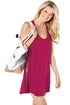 Sexy Rosy Mesh Side Racerback Coverup